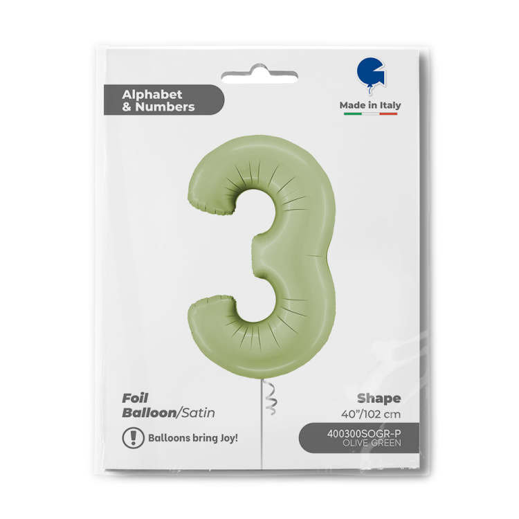 26 Grabo Rakam Folyo Balon Satin Olive Green -3- 26 Grabo Rakam Folyo Balon Satin Olive Green -3-