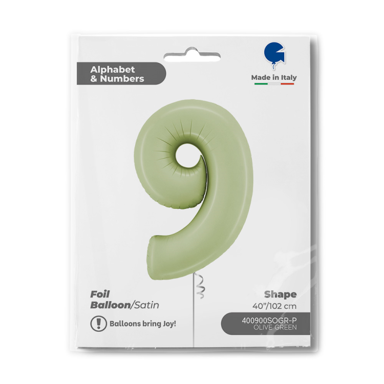 26 Grabo Rakam Folyo Balon Satin Olive Green -9- 26 Grabo Rakam Folyo Balon Satin Olive Green -9-