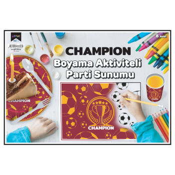 Boyama Aktiviteli Parti Sunumu 8li - Champion Sarı Kırmızı- Boyama Aktiviteli Parti Sunumu 8li - Champion Sarı Kırmızı-