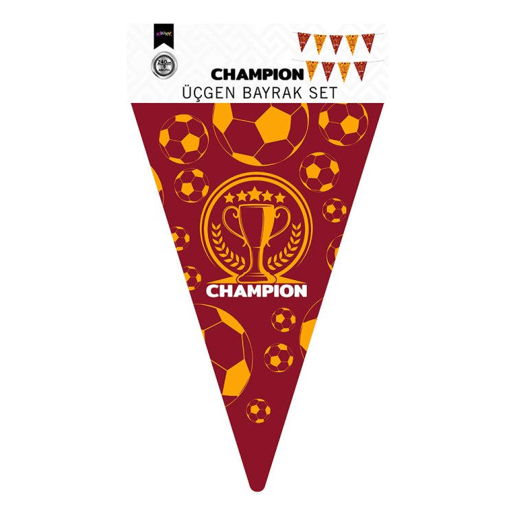 Üçgen Flama Süsleme Seti -Champion Sarı Kırmızı- Üçgen Flama Süsleme Seti -Champion Sarı Kırmızı-