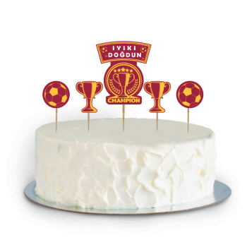 Pasta Süsü -Champion Sarı Kırmızı- Pasta Süsü -Champion Sarı Kırmızı-