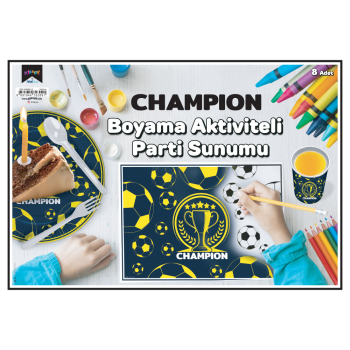 Boyama Aktiviteli Parti Sunumu 8li - Champion Sarı Lacivert- Boyama Aktiviteli Parti Sunumu 8li - Champion Sarı Lacivert-