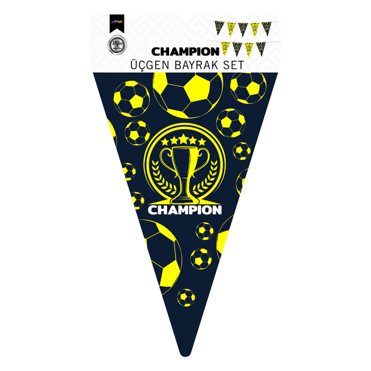 Üçgen Flama Süsleme Seti -Champion Sarı Lacivert- Üçgen Flama Süsleme Seti -Champion Sarı Lacivert-