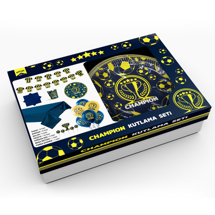 Champion Kutlama Seti -Sarı Lacivert- Champion Kutlama Seti -Sarı Lacivert-