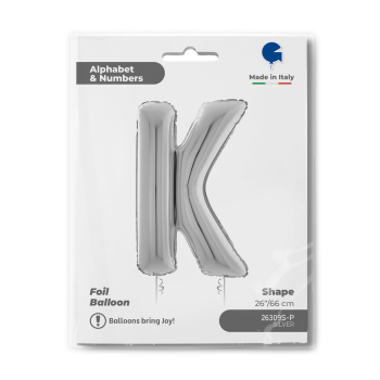26" Grabo Harf Folyo Balon Gümüş-K- 26" Grabo Harf Folyo Balon Gümüş-K-