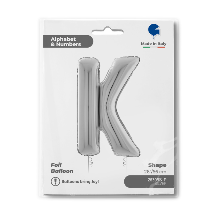 26 Grabo Harf Folyo Balon Gümüş-K- 26 Grabo Harf Folyo Balon Gümüş-K-