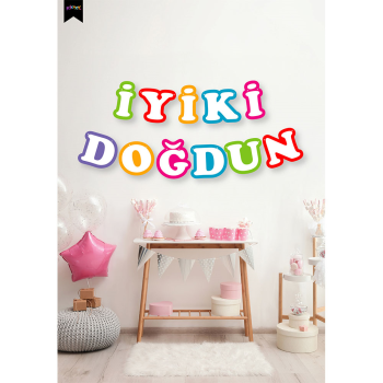 İyi ki Doğdun Harf Afiş -Rainbow Renkler- İyi ki Doğdun Harf Afiş -Rainbow Renkler-