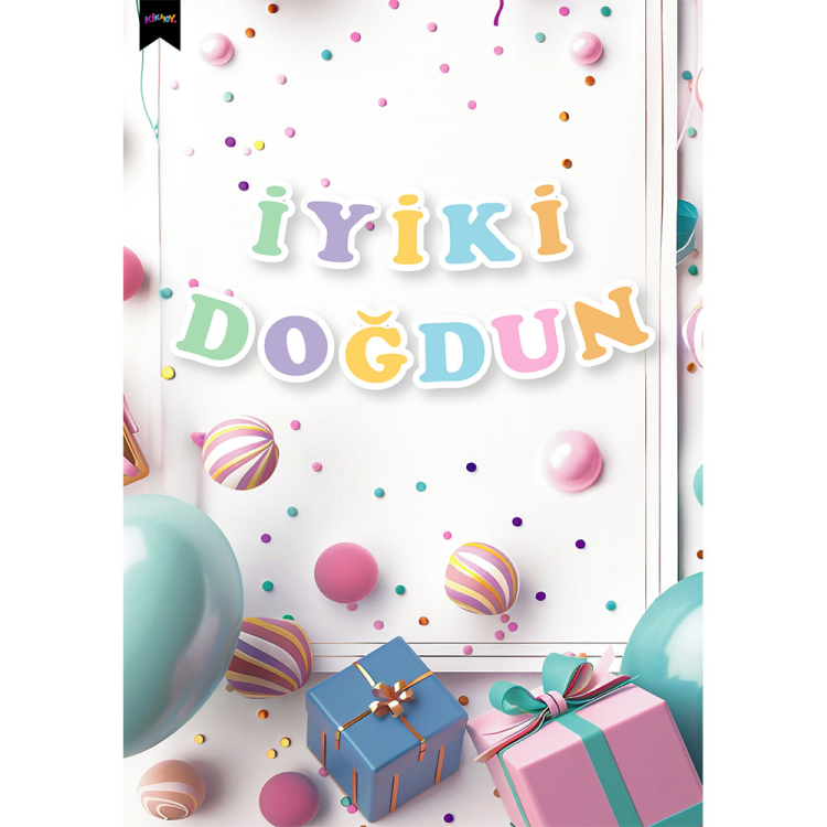 İyi ki Doğdun Harf Afiş -Makaron Renkler İyi ki Doğdun Harf Afiş -Makaron Renkler