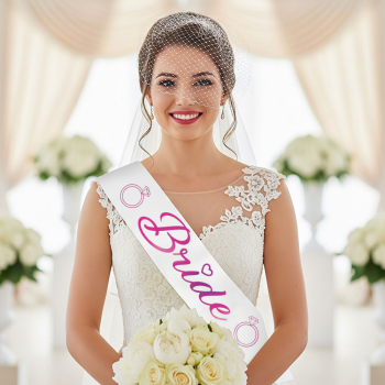 Bride Baskılı Varaklı Lüks Kuşak -Fuşya- Bride Baskılı Varaklı Lüks Kuşak -Fuşya-
