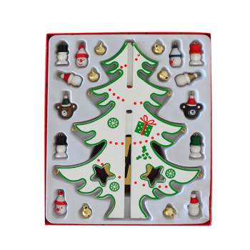 Yılbaşı Ahşap Dekor 24cm -Çam Ağacı Beyaz- Yılbaşı Ahşap Dekor 24cm -Çam Ağacı Beyaz-