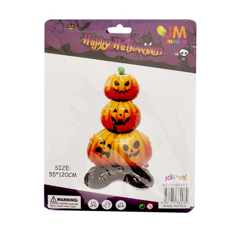 Halloween Folyo Balon -Üst Üste Balkabakları- Halloween Folyo Balon -Üst Üste Balkabakları-