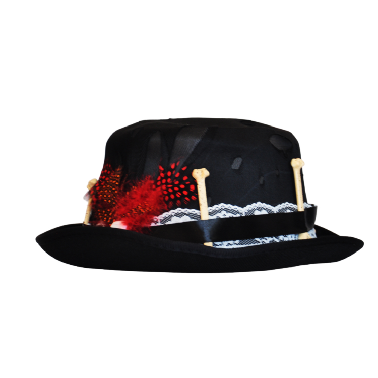 Kurukafa Aksesuarlı Silindir Şapka Kurukafa Aksesuarlı Silindir Şapka