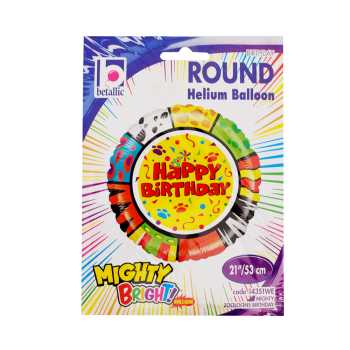 21" Grabo Folyo Balon -Mighty Zooloons Birthday 21" Grabo Folyo Balon -Mighty Zooloons Birthday