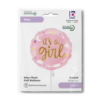 18" Grabo Folyo Balon -It's A Girl Stars & Clouds- 18" Grabo Folyo Balon -It's A Girl Stars & Clouds-