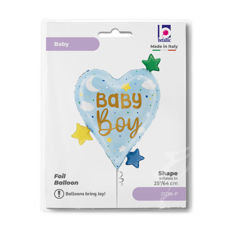 25 Grabo Folyo Balon -Baby Boy Heart Stars- 25 Grabo Folyo Balon -Baby Boy Heart Stars-