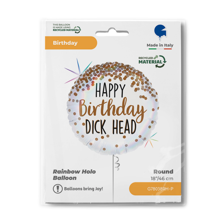 18 Grabo Folyo Balon -Happy Birthday Dick Head- 18 Grabo Folyo Balon -Happy Birthday Dick Head-