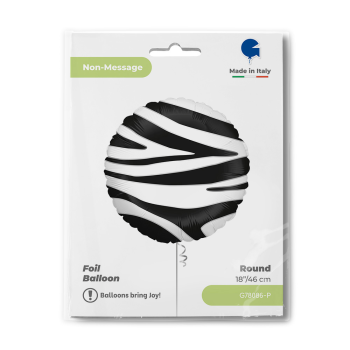 18" Grabo Folyo Balon -Zebra Striped- 18" Grabo Folyo Balon -Zebra Striped-