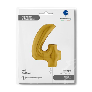 40" Grabo Rakam Folyo Balon Altın -4- 40" Grabo Rakam Folyo Balon Altın -4-