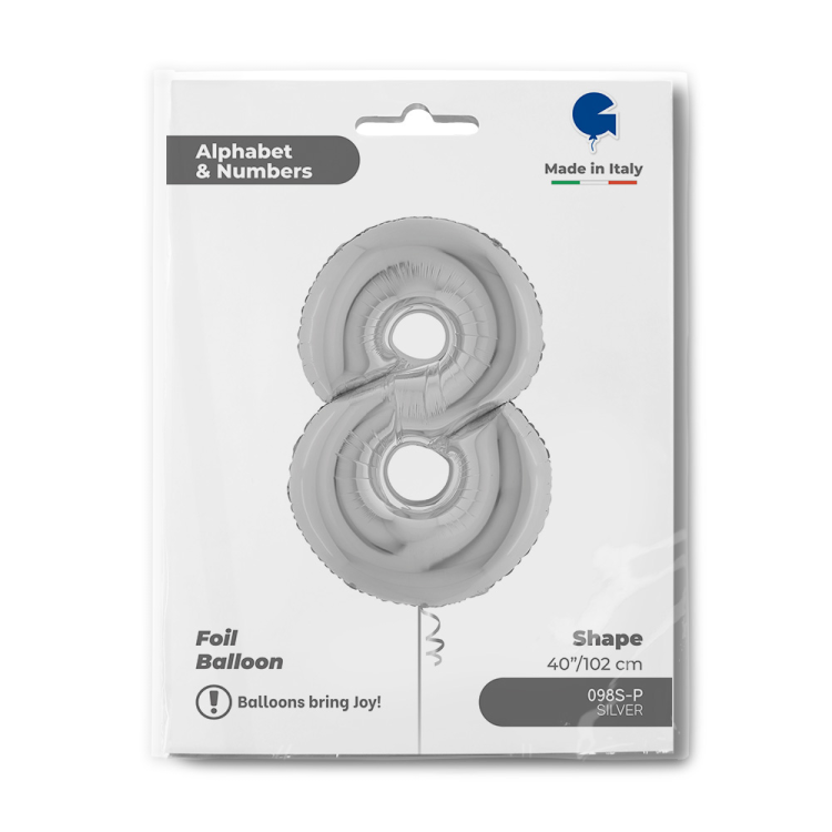40 Grabo Rakam Folyo Balon Gümüş -8- 40 Grabo Rakam Folyo Balon Gümüş -8-