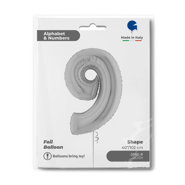 40 Grabo Rakam Folyo Balon Gümüş -9- 40 Grabo Rakam Folyo Balon Gümüş -9-