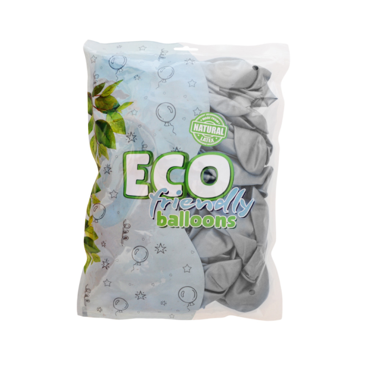 12 Eco Metalik Balon 100lü -Gümüş- 12 Eco Metalik Balon 100lü -Gümüş-