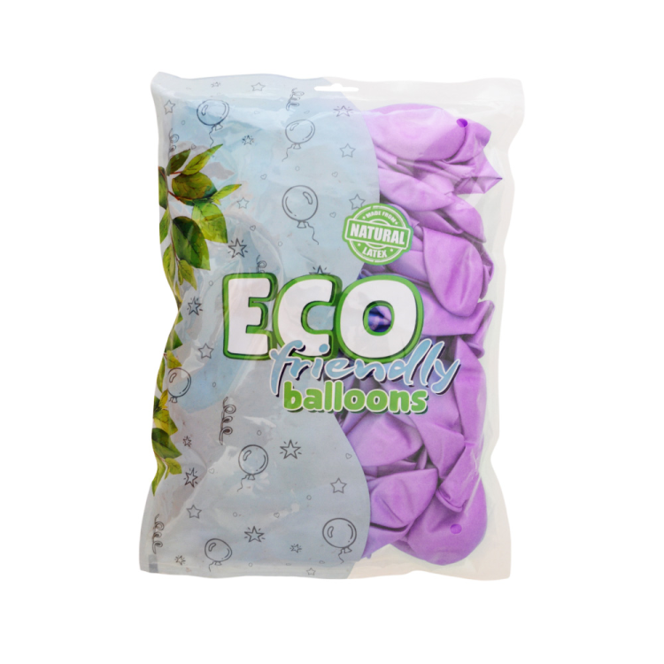 12 Eco Metalik Balon 100lü -Lila-