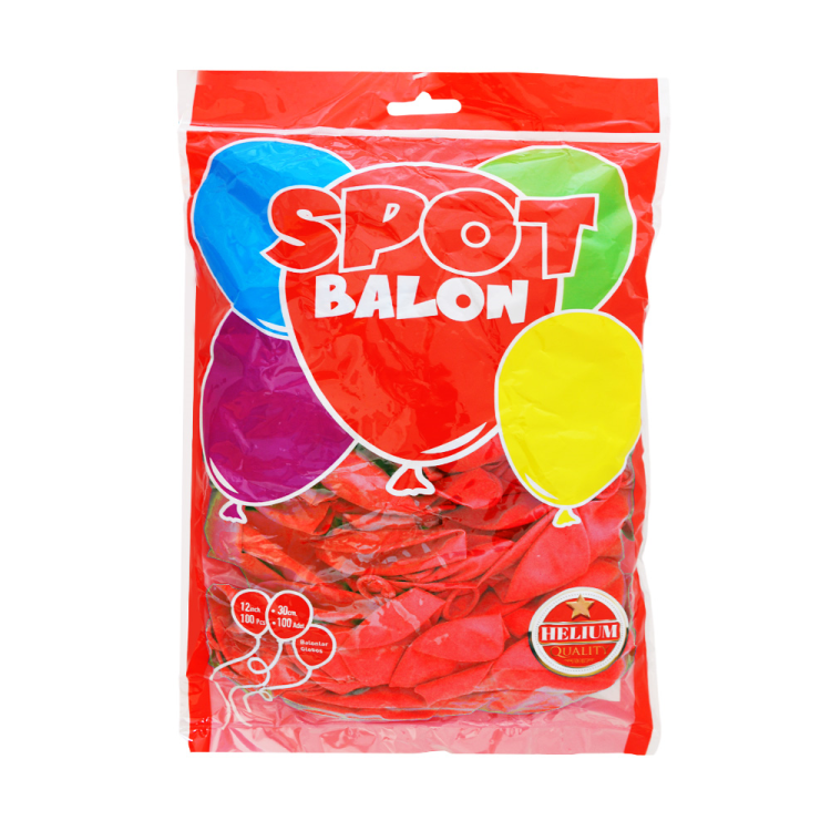 12 Spot Pastel Balon 100lü -Kırmızı- 12 Spot Pastel Balon 100lü -Kırmızı-