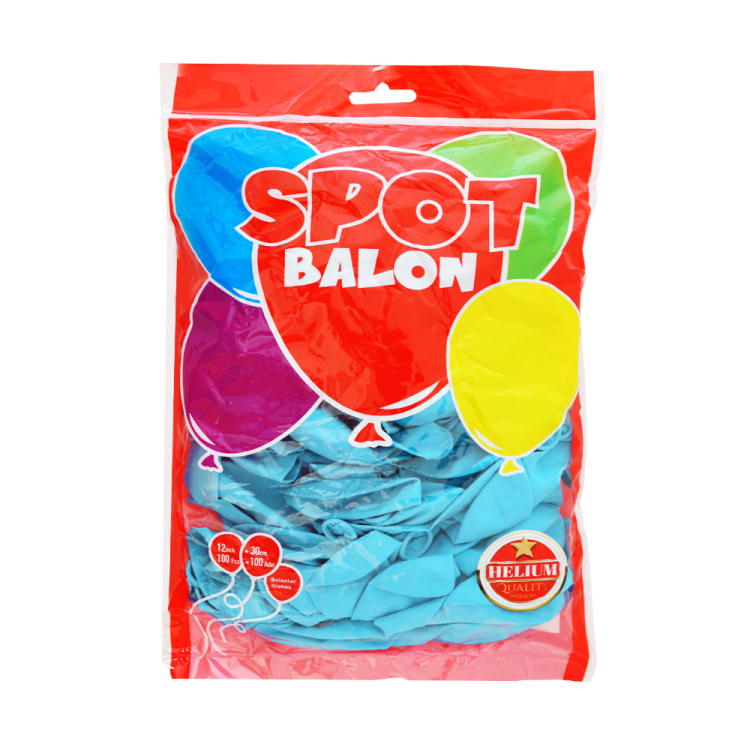 12 Spot Pastel Balon 100lü -Bebek Mavi- 12 Spot Pastel Balon 100lü -Bebek Mavi-