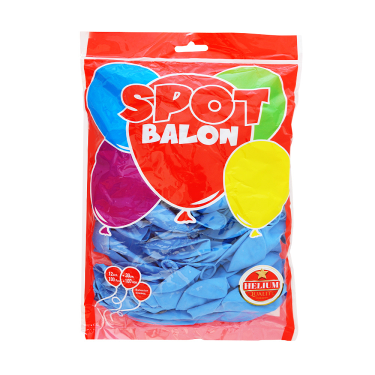 12 Spot Pastel Balon 100lü -Mavi- 12 Spot Pastel Balon 100lü -Mavi-