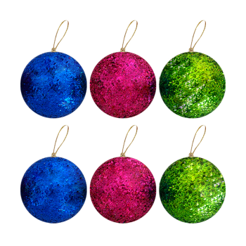 5cm Simli Strafor Top Ağaç Süsü 6lı- 5cm Simli Strafor Top Ağaç Süsü 6lı-