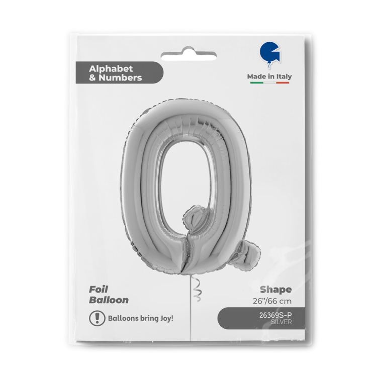 26 Grabo Harf Folyo Balon Gümüş -Q- 26 Grabo Harf Folyo Balon Gümüş -Q-