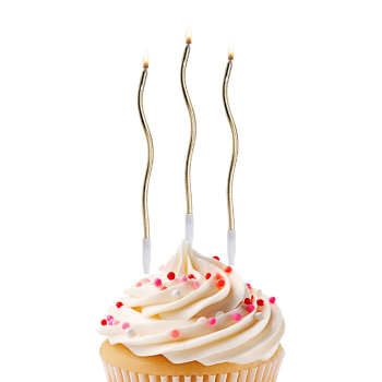 Doğum Günü Mumları Burgu Metalik -Altın- Doğum Günü Mumları Burgu Metalik -Altın-