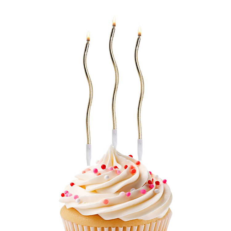 Doğum Günü Mumları Burgu Metalik -Altın- Doğum Günü Mumları Burgu Metalik -Altın-