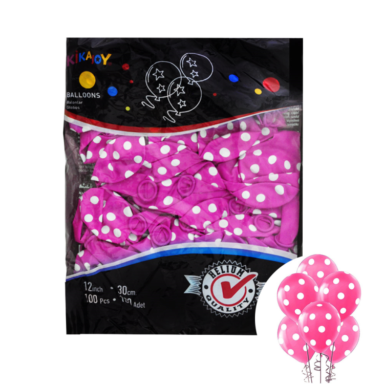 12 Pastel Balon Çepeçevre Baskılı100lü -Puantiye Ruby- 12 Pastel Balon Çepeçevre Baskılı100lü -Puantiye Ruby-