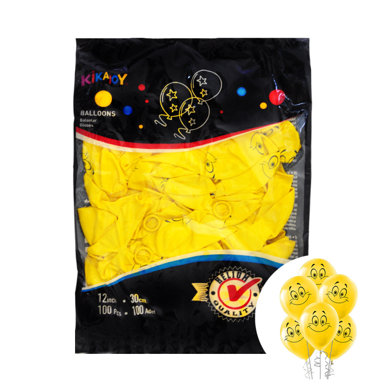 12 Pastel Balon Baskılı 100lü -Gülen Yüz- 12 Pastel Balon Baskılı 100lü -Gülen Yüz-