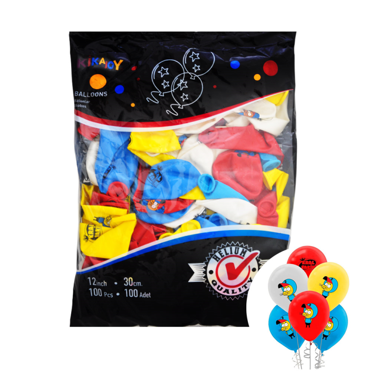 12 Pastel Baskılı balon 100lü -Kral Şakir- 12 Pastel Baskılı balon 100lü -Kral Şakir-