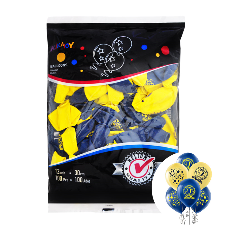 12 Pastel Balon Baskılı 100lü -Champion Sarı Laciverti- 12 Pastel Balon Baskılı 100lü -Champion Sarı Laciverti-