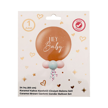 24" Cinsiyet Partisi Balon Kiti -Karamel&Kahve- 24" Cinsiyet Partisi Balon Kiti -Karamel&Kahve-