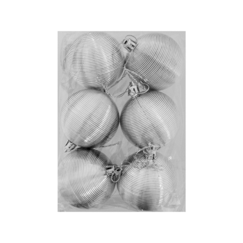 6cm Ağaç Süsleme Topu 6lı -Mat Gümüş- 6cm Ağaç Süsleme Topu 6lı -Mat Gümüş-