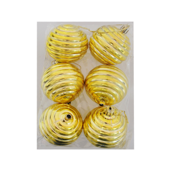 6cm Ağaç Süsleme Topu 6lı -Mat Altın- 6cm Ağaç Süsleme Topu 6lı -Mat Altın-