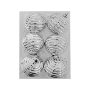 6cm Ağaç Süsleme Topu 6lı -Mat Gümüş- 6cm Ağaç Süsleme Topu 6lı -Mat Gümüş-