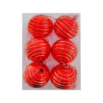 6cm Ağaç Süsleme Topu 6lı -Mat Kırmızı- 6cm Ağaç Süsleme Topu 6lı -Mat Kırmızı-