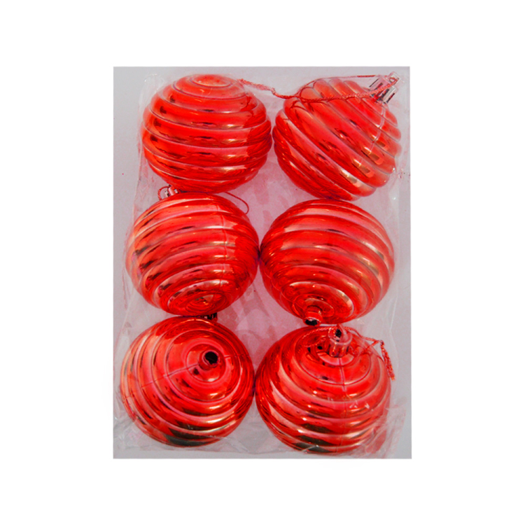 6cm Ağaç Süsleme Topu 6lı -Mat Kırmızı- 6cm Ağaç Süsleme Topu 6lı -Mat Kırmızı-