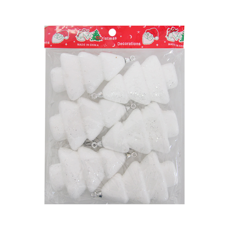 Yılbaşı Ağaç Süsü Simli Beyaz Çam 6lı Yılbaşı Ağaç Süsü Simli Beyaz Çam 6lı