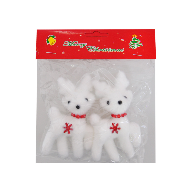 Yılbaşı Ağaç Süsü Simli Beyaz Geyik 2li Yılbaşı Ağaç Süsü Simli Beyaz Geyik 2li