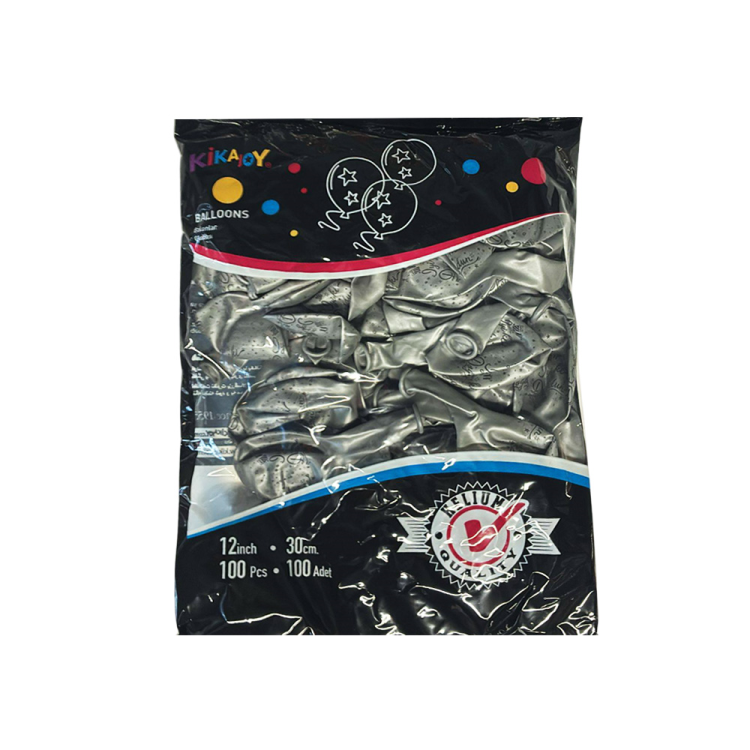 12 Metalik Balon Çepeçevre Baskılı 100lü -Gümüş İyiki Doğdun 12 Metalik Balon Çepeçevre Baskılı 100lü -Gümüş İyiki Doğdun
