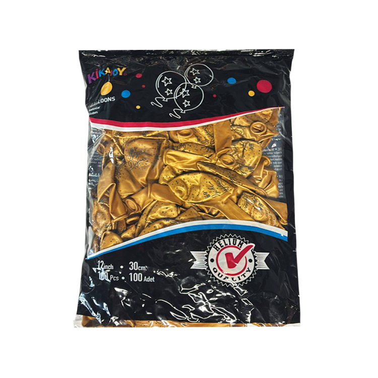 12 Metalik Balon Çepeçevre Baskılı 100lü -Altın İyiki Doğdun 12 Metalik Balon Çepeçevre Baskılı 100lü -Altın İyiki Doğdun