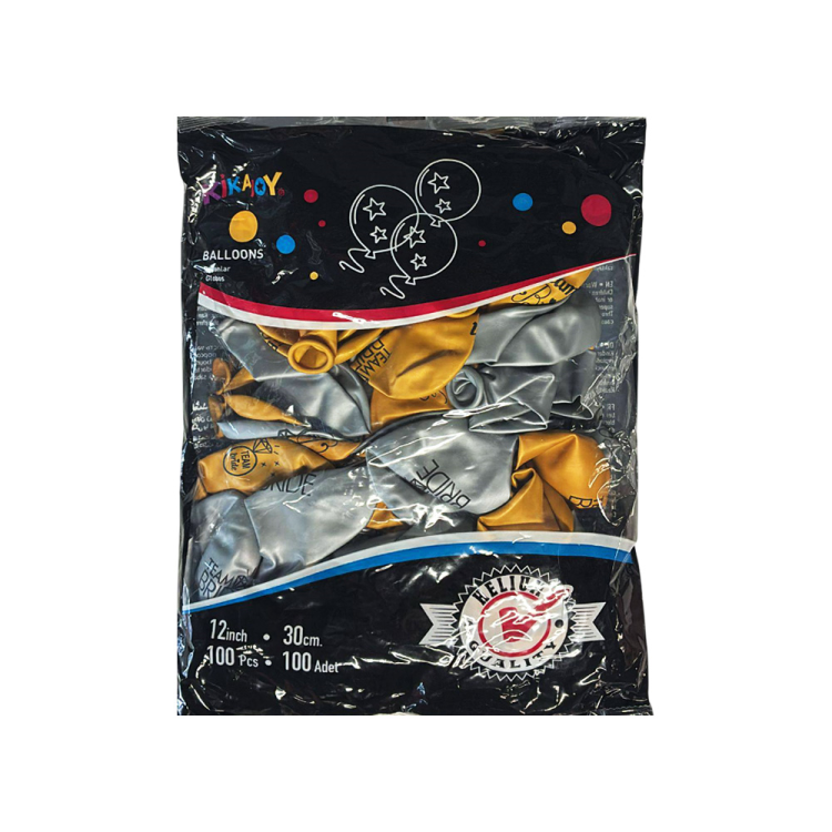 12 Metalik Balon Baskılı 100lü -Team Bride- 12 Metalik Balon Baskılı 100lü -Team Bride-