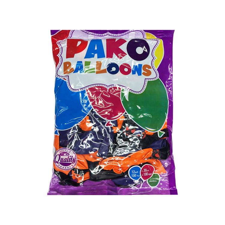 12 Pastel Balon Baskılı 100lü -Cadılar Bayramı- 12 Pastel Balon Baskılı 100lü -Cadılar Bayramı-