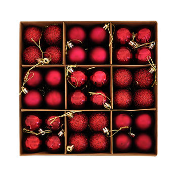 Yılbaşı Ağaç Süsleme Seti 72 Parça -Bordo- Yılbaşı Ağaç Süsleme Seti 72 Parça -Bordo-